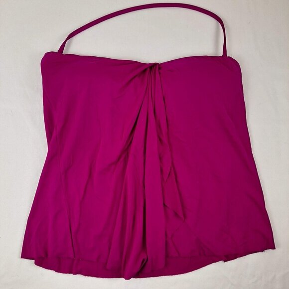 Lauren Ralph Lauren Size 12 Fuchsia Tankini Top Removable Single Strap Swim - Picture 2 of 13